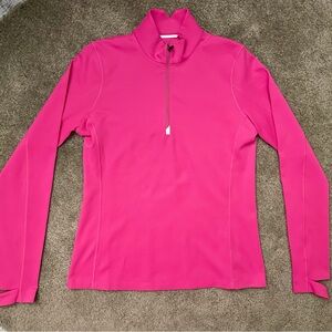 Cutter & Buck Pink Quarter-Zip Pullover – Size L – Thumbholes & Stretch Fit